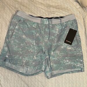 Lululemon Men's Blue Patterned Shorts